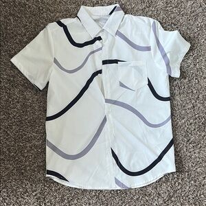 Stylish Kids' White and Black Patterned Shirt